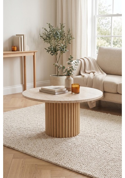 Soyasis Petra Bohem Orta Sehpa 70 Cm - Traverten