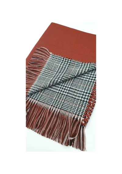 Ladycolor Çift Taraflı Ekose Atkı Şal-omuz Şalı Kahverengi