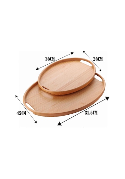 Deconox 2'li Bambu Tepsi Seti, İnce Tasarım Özel Üretim Oval 2'li Bambu Tepsi Seti 36 26 1cm-45 31.5 1cm Sku: Smg8690010537744 Açık Mavi