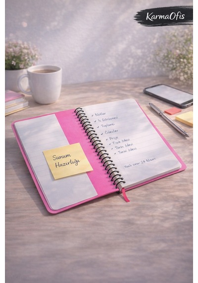 Pembe 160 Yaprak Spiralli Defter Bicolor Pp Kapak Çizgili A4 Okul & Ofis Defteri