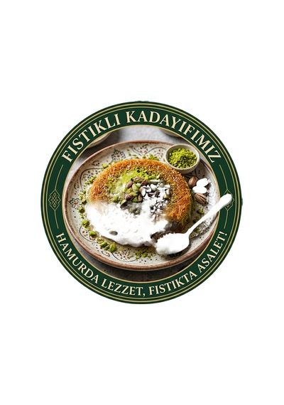 Fıstıklı Kadayıf Temalı Tatlıcılar Pastaneler Restoranlar İçin Ahşap Duvar Kapı Dekoratif Süs Tablo 2