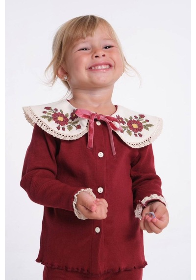 Le Petit Sole Kız Çocuk Kaşkorse Takım Bordo