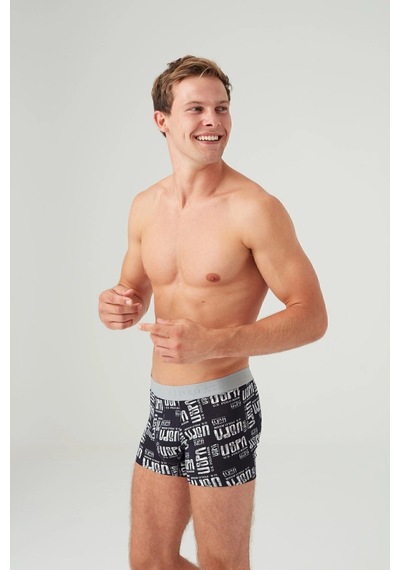U.S. Polo Assn. Erkek Gri Melanj 2 Li Boxer 80358 Baskılı - Gri Melanj