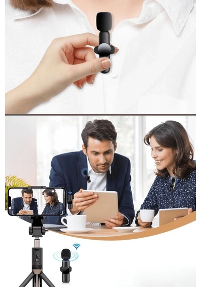 Type C Apple Uyumlu iPhone Dönüştürücülü Kablosuz Yaka Mikrofonu Android Ve Mini Mikrofon Lisinya