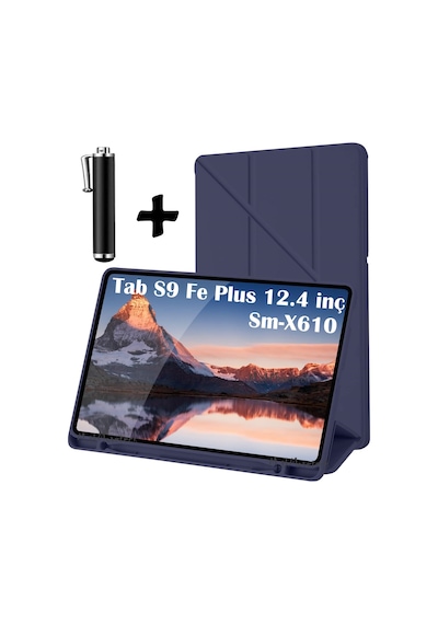M.Tk Moveteck Samsung Galaxy Tab S9 FE Plus SM-X610 Uyumlu Kalem Bölmeli Yuvalı Kılıf