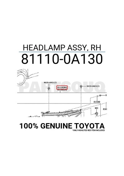Toyota Corolla Cross 2022 Yılında Çıkan Kasa Far Oem No:811100a130