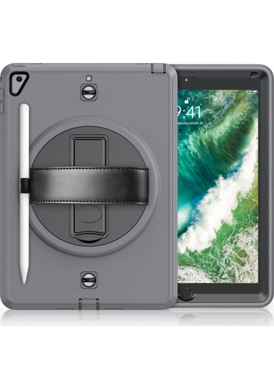 Newface Apple Uyumlu iPad 5 Air 9.7 Kılıf Strap-c Otterbox Tablet Kapak - Gri Diğer