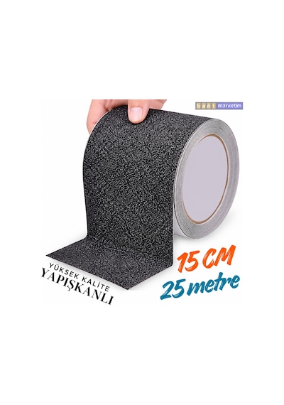Siyah Merdiven Ve Zemin Kaydırmaz Kaymaz Bant 150mm X 25mt Evimdeyokyok