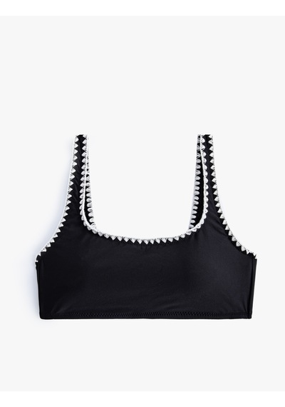Koton Kroşe Detaylı Bralet Bikini Üstü Pedli Siyah 4sak10029mm