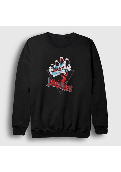 Presmono Unisex British Judas Priest Sweatshirt Siyah