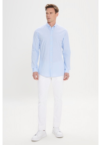 AC&Co / Altınyıldız Classics Erkek Beyaz - Mavi Comfort Fit Rahat Kesim Düğmeli Yaka Pamuklu Kareli Gömlek Beyaz - Mavi AC&Co / Altınyıldız Classics Erkek Beyaz - Mavi Comfort Fit Rahat Kesim Düğmeli Yaka Pamuklu Kareli Gömlek Beyaz - Mavi