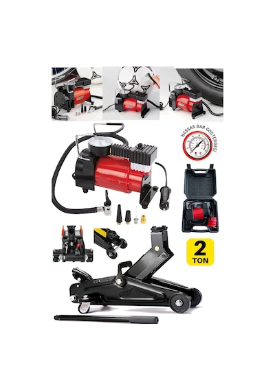 Stilmax 7301st 2 Ton Timsah Kriko + Çakmaklı Hava Kompresör Seti