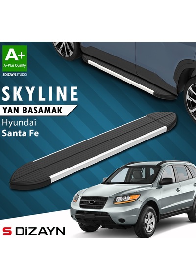 S-dizayn Hyundai Santa Fe Skyline Aluminyum Yan Basamak 163 Cm 2000-2006 A+ Kalite