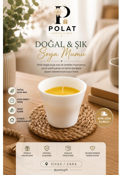 Saksı Tasarımlı Citronella Mum Limon Kokulu Sinek Uzaklaştıran Mum Aromaterapi Mum 001 - Beyaz