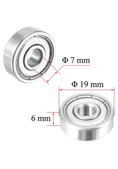 607 Zz Minyatür Rulman 7x19x6 Mm 10 Adet