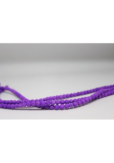 Lav Taşı Eflatun Renkli Yarım Dizi 6 MM 18 CM Mor