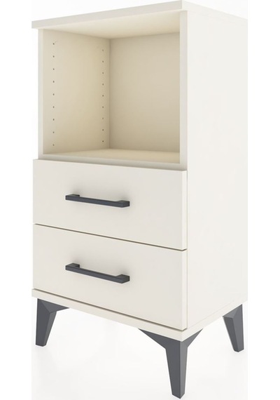 Arges Komodin Tek Raflı 2 Çekmeceli 44x30x80 Aytaşı-aytaşı Aytaşı