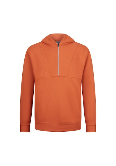 Hatemoğlu Turuncu Regular Fit Fermuarlı Kapüşonlu Sweatshirt Turuncu