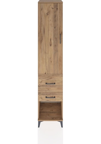 Hyperion Dolap 2 Raflı 2 Çekmeceli Tek Askılı 44x44x221 Çam-çam Atlas Çam