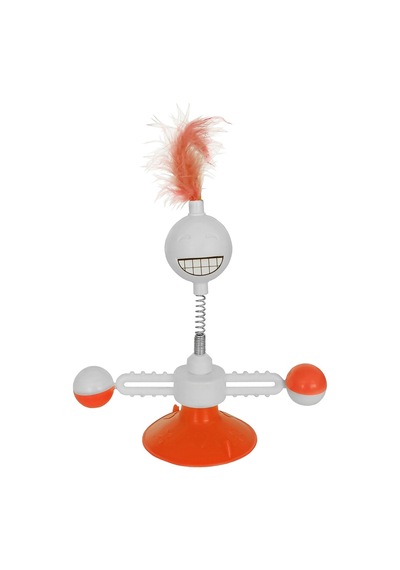Markapet Vantuzlu Komik Dönen Kedi Oyuncağı 17 Cm 18-30 Cm Turuncu