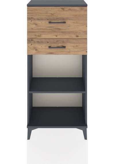Hyperion Dolap Tek Raflı 2 Çekmeceli 60x44x134 Antrasit-çam Antrasit