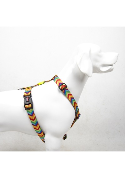 Rainbow H-tipi Göğüs Tasması Ayarlanabilir, Konforlu Ve Dayanıklı Desenli Köpek Tasması XS
