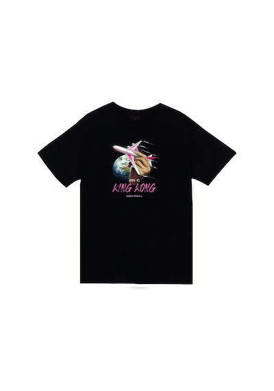 Nicki Minaj, King Kong Baskılı Unisex %100 Pamuk Siyah T-shirt SIYAH