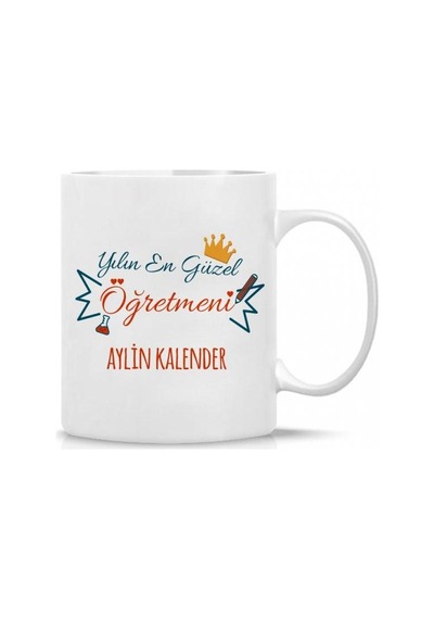 Kişiye Özel Öğretmenler Günü En Güzel Öğretmen Baskılı Porselen