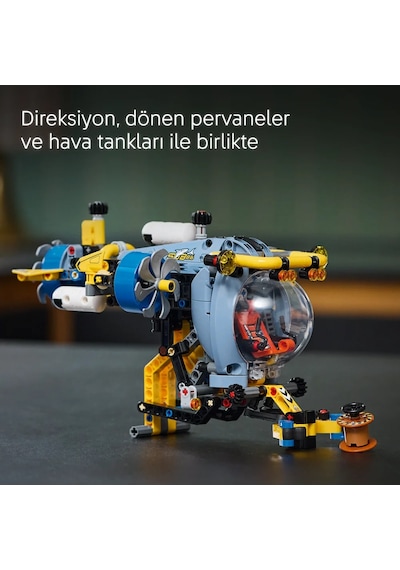 LEGO® Technic Derin Deniz Araştırma Denizaltısı 42201 - 9 Yaş ve Üzeri Mühendislik ve Bilimi Seven Çocuklar için Oyuncak Yapım Seti (413P)