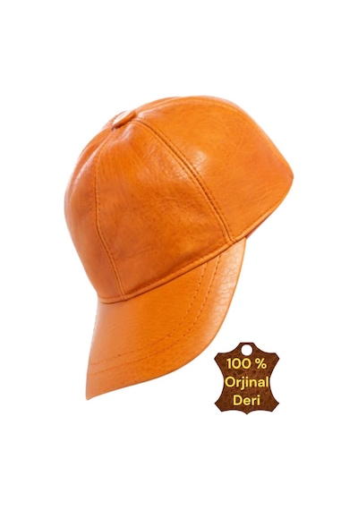 Unisex %100 Deri Arkadan Ayarlanabilir Baseball Kep Şapka Taba