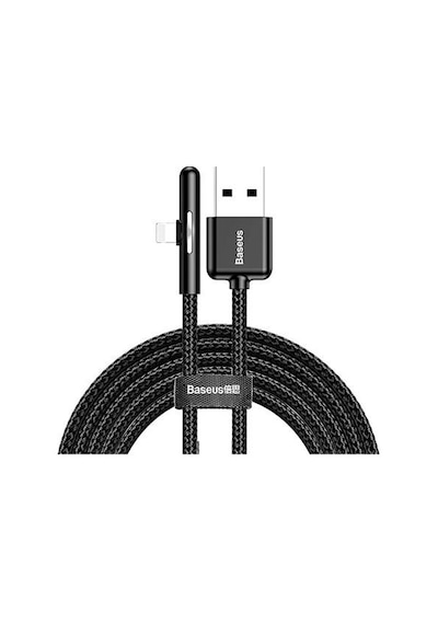 Baseus Apple iPhone Uyumlu Oyuncu Şarj USB Kablosu 2.4A 1mt Siyah CAL7C-A01