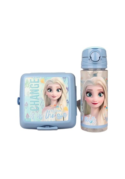 Dekomus Lisanslı Mavi Karlar Ülkesi Elsa Frozen Koleksiyonu Beslenme Kabı Ve 500 Ml Tritan Matara Seti Genel