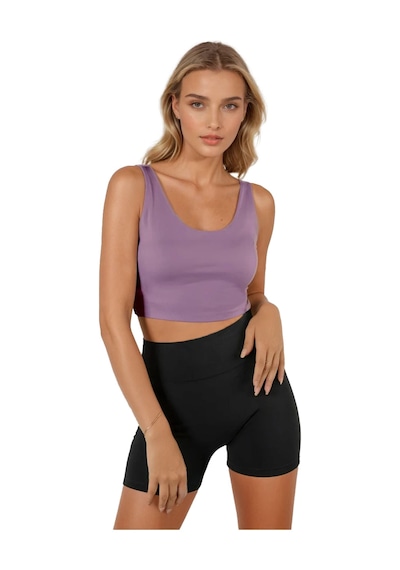 Terapi Men Lila Sırt Detaylı Kare Yaka Fitted/vücuda Oturan Spor Sütyeni LILA