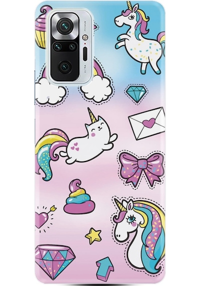 Xiaomi Redmi Note 10S Kılıf Desenli Unicorn Mektup 1800