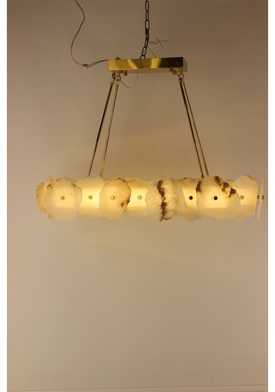 Modern Ham Mermer Parçalı Masaüstü 3 Renk Led Bronz Eskitme Sarkıt Avize Eskitme1