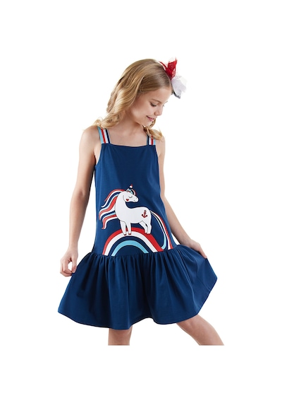 Denokids Denizci Unicorn Lacivert Kız Çocuk Elbise Renkli Çok Renkli Denokids Denizci Unicorn Lacivert Kız Çocuk Elbise Renkli Çok Renkli