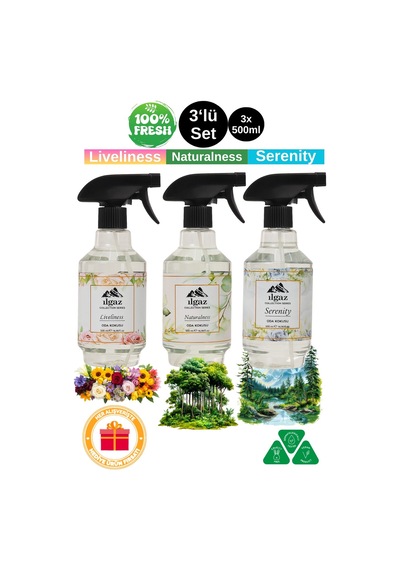 Ilgaz 3 Lü Collection Oda Kokusu Seti Liveliness & Naturalness & Serenity 3x500 Ml Çiçek