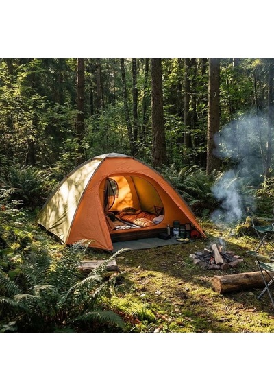 Lunaev 4 Kişilik Yarı Otomatik Kamp Çadırı Suya Dayanıklı, Hızlı Kurulumlu Outdoor Aile Çadırı, Do Açık Bej