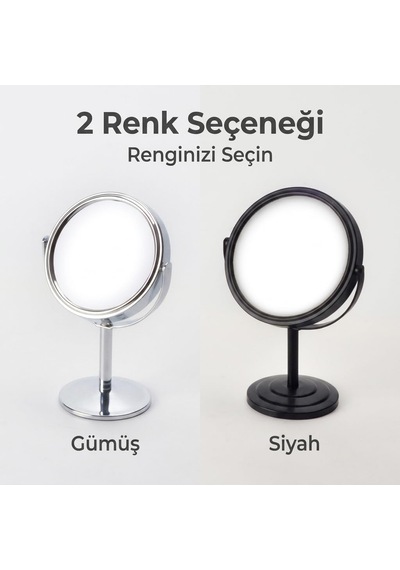 Lexroo Ayaklı Çift Taraflı Makyaj Aynası, Normal Ve Büyüteçli Yüz Diğer