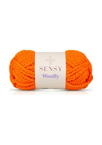 Sensy Premium Woolly El Örgü Ipi Atkı Bere Şapka Ip Panço Ipi Hırka Ipliği Turuncu