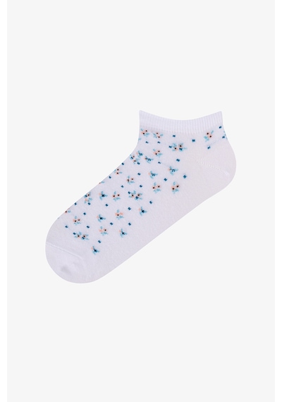 Penti Mavi Soft Florals Pamuklu Çiçekli Jakarlı 5 Çift Patik Çorap