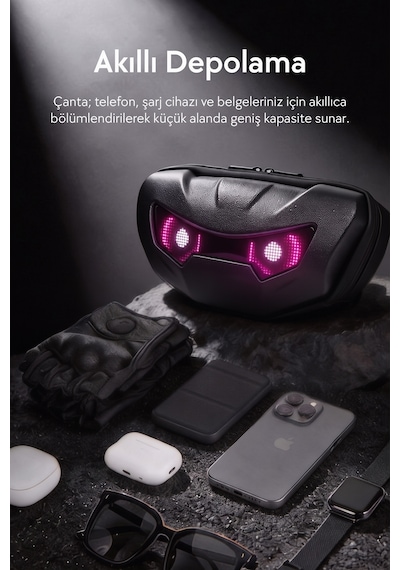 Led Işıklı Akıllı Scooter Çantası - Sct-3 Siyah