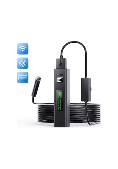 1200p Full Hd Wifi Kablosuz Endoskop Kamera - Su Geçirmez Yılan Kamera - Android, İos Ve Pc Uyu Standart
