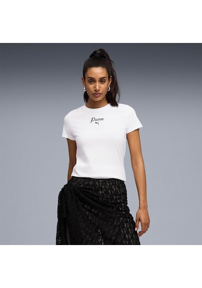 Puma Essential Script Kadın Beyaz Tişört