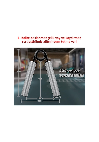 Valkyrie 6 Adet Profesyonel El Yayı Seti 1. Kalite Alüminyum Saplı Paslanmaz Çelik Yay - 6 Farklı Zorluk Gri