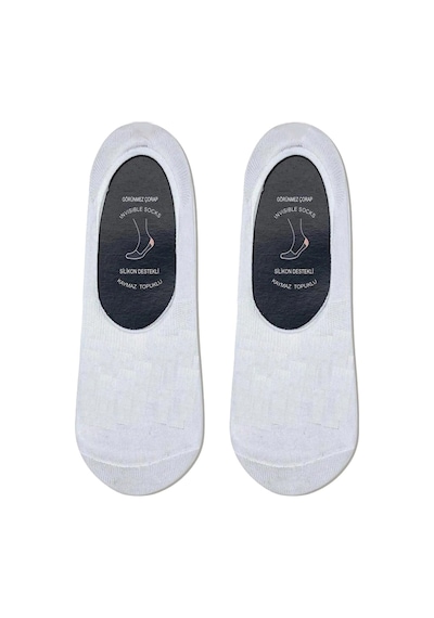 Carnaval Socks Beyaz Renkli Kaymaz Slikonlu Babet Çorap Beyaz