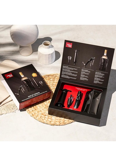 Vacu Vin Premium Şarap Seti 4 Parça Hediye Kutulu