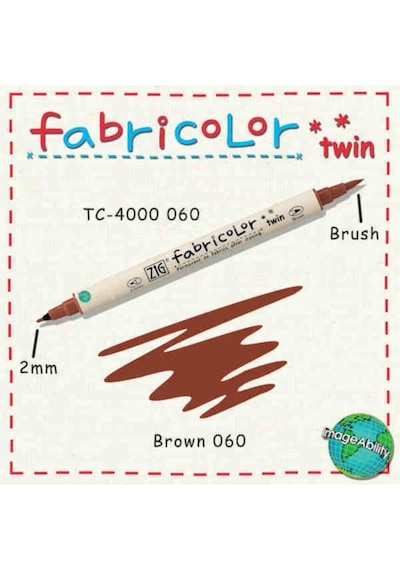Zig Fabricolor Twin Çift Uçlu Kumaş Boyama Kalemi Brown 7696679078584