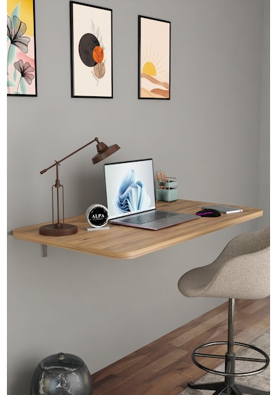 Katlanabilir Duvara Monte Masa - 50x90 Cm Ofis, Ev Çalışma Masası Atlantik Çam