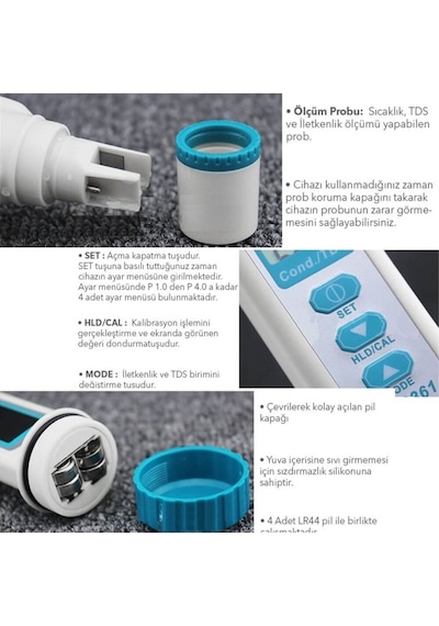Az 8361 Tds / Sıcaklık / Iletkenlik Ec Ölçer